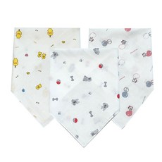 BabyBoom 棉質印花圍兜3件組