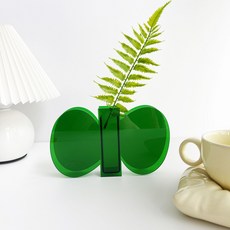 레오빈스 아크릴 인테리어 오브제 화병 1 녹색 잎 230215 643331928382, 혼합색상, 1개