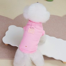 DING DONG PET 寵物微笑標籤T恤, 1個, 粉紅色