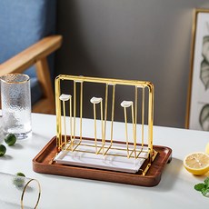 鐵製廚房不鏽鋼杯瀝水架, 黃金, 1個