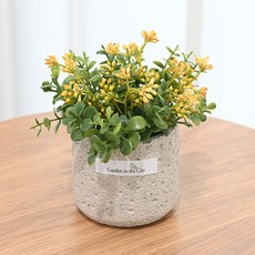 도시정원 빈티지 유칼립투스 열매 조화 소품, 옐로우, 1개