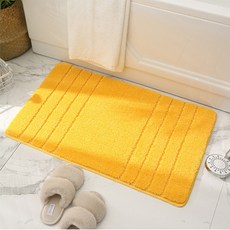 星星斜紋簡約彩色腳踏墊, 黃色