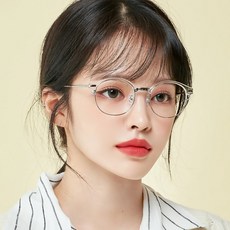 MELACME 方形半框眼鏡框 + 抗紫外線藍光鏡片組