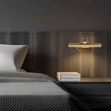 WONHA DS 迷你金色長條 LED5W 無頻閃壁燈, 金色 + 燈泡色