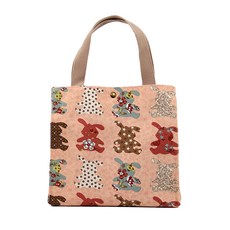 Yirun復古兔子便當袋 粉紅色, 1個