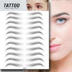 3D眉毛紋身貼紙 22個入, E10, 1包