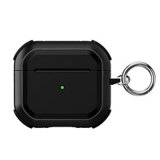 포티튜드 투톤엣지 에어팟프로 케이스 + 카라비너 세트, 블랙, 1개