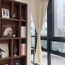 Sarah Haus 純棉棉布遮蔽窗簾, 自然色