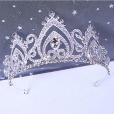 헤어 파티 보석 웨딩 프린세스 티아라, 실버, 1개