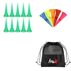 NAYASTYLE HDPE 高爾夫短Tee GFYP-163-2 10入 + 塑膠高爾夫短Tee 175-1PU 5入 + 收納袋組合, 綠色(GFYP-163-2), 隨機出貨(175-1PU)