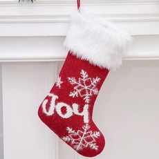 Atihome 雪花聖誕襪裝飾 JOY, 紅色(JOY), 1個