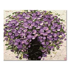 아디코 DIY 페인팅 정물화 명화그리기 50 x 40 cm, 보라 꽃다발(PG02), 1개