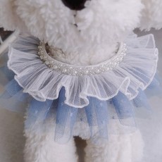 Redpuppy 寵物雪紡花邊項圈, 1個, 藍色