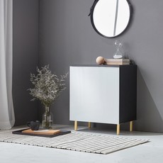 GLASS 높은 거실 수납장 600 방문설치, 화이트