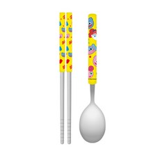 Levon 兒童Poppy Playtime細長勺子+真空筷子套組, 勺子+筷子, 混色