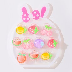 아기코끼리 앞머리 과일 미니 집게핀 10종 세트