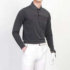 The Mind 男士高爾夫長袖胸前拼色Polo衫 RMT01