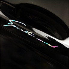 디자인수 자동차 캘리손잡이 스티커, 홀로그램, 2개