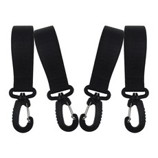 Bebedabe 多功能嬰兒車掛鉤, 黑色, 4個