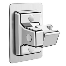 Musikine 強力黏貼式高級角度可調蓮蓬頭固定座, 銀