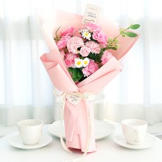 ASPASIA 芙蘿倫康乃馨瑪格麗特香皂花束 + LED燈串 + 留言插牌組 + 提袋