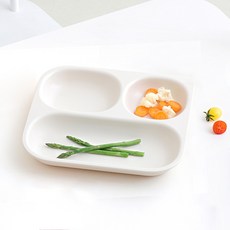 TACKAON 方形Ecozen 3格深型餐盤, 象牙白, 1個, 單品