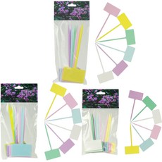 심플리지 파스텔 원예용 T자 식물 이름표 꽂이 36p 세트, 혼합색상