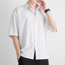 JTL 男款箱型寬鬆翻領短袖襯衫