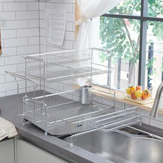 ENEX Yunik 3WAY 智慧碗盤瀝水架, 1個, 單一顏色, 2層