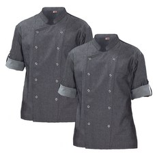 tpam 反摺7分袖牛仔廚師服 TSO-129 2件組