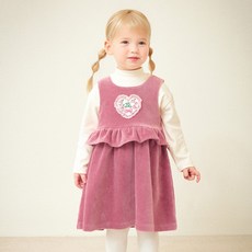 mollimelli 女童小公主絲絨坑條連身裙