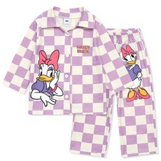 Little rabbit 孩童迪士尼黛西格紋長袖睡衣褲組