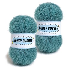 니뜨 날개사 허니 버블 수세미실 90g + 도안, 2개, 27인디블루