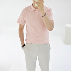 Adore Classic 男士精緻領鈕扣亨利領春夏短袖T恤