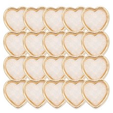 立體愛心鈕扣 13mm, 20個, 珍珠白金