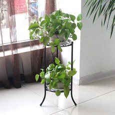 Enasu 橄欖室內陽台多肉植物架花架 50 厘米 TC001, 黑色, 2段