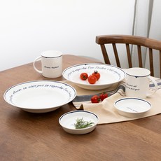 한국도자기 레떼드파리 파스타 피클A 식기세트 6p, 혼합색상, 1세트, 머그 2p + 파스타볼 22.8cm 2p + 굽부접시 11.8cm 2p