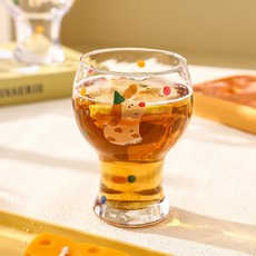 파라주니 멍파티 투나잇 캐릭터 덤벨 맥주잔 유리잔 4번, 1개