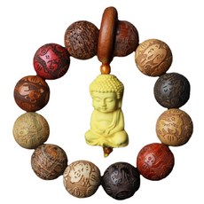 JNJ不祥繩子念珠佛教手鍊, 棕色, 1個