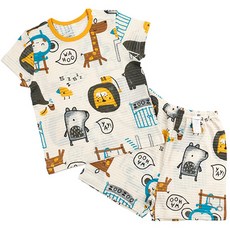 Maykids 孩童動物園印花5分褲居家套裝