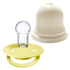 BIBS 디럭스 실리콘 공갈젖꼭지 + 실리벨 케이스, 신생아~36개월, 08 선샤인, 1세트