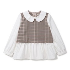 Perimitz 女童格紋拼接襯衫 BL P2232B371