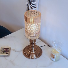 Kro室內裝飾復古玻璃燈罩檯燈 14base LED, 混色