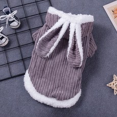 데이소이 반려동물 빅 토끼 귀 부드러운 옷, 02 그레이, 1개