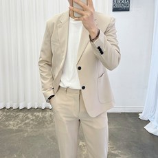 ADORE CLASSIC 大尺碼修身西裝外套+長褲套裝