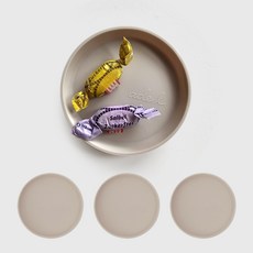 ade.l 圓形矽膠托盤 4入, 米色, 4個