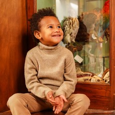 COCONOCO 兒童深沙色高領針織衫