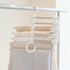 Angplus 5層可折疊省空間褲架, 白色, 2個