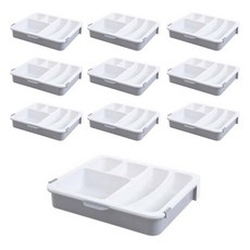 슬라이딩형 옷정리 데스크정리 수납함 10p 세트 화이트, 1세트