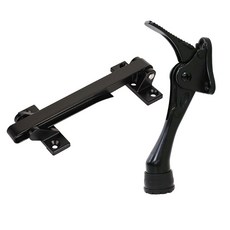 LIVINGiF 玄關門安全門扣 + 踏板式馬蹄門擋 黑色組合, 1套